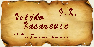 Veljko Kašarević vizit kartica